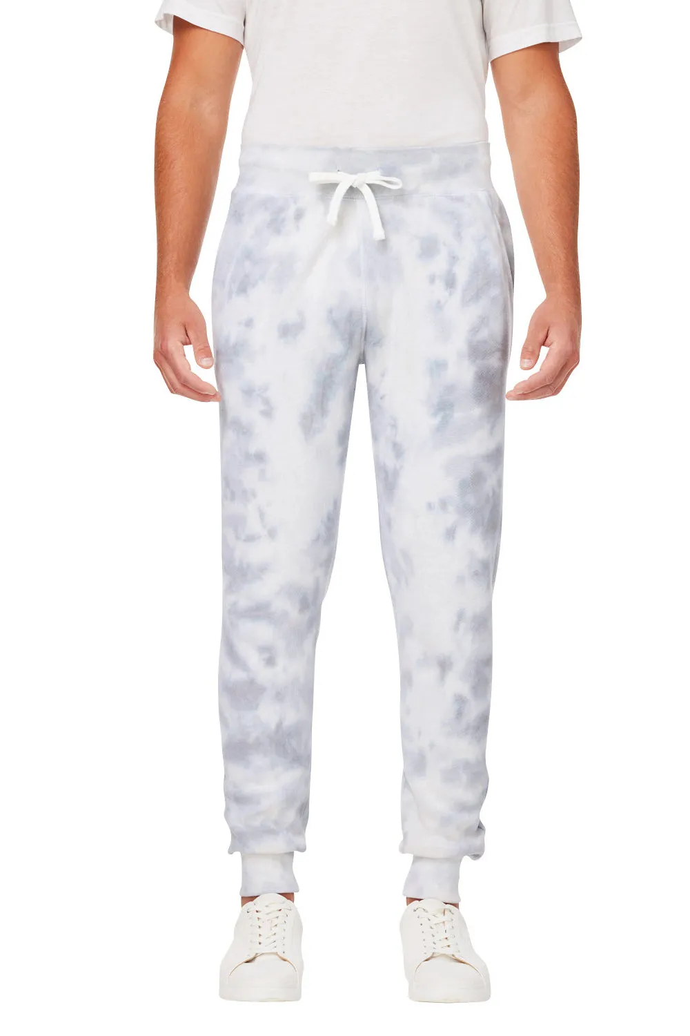 J America Pantalon de jogging en polaire tie-dye pour hommes avec poches - Gris