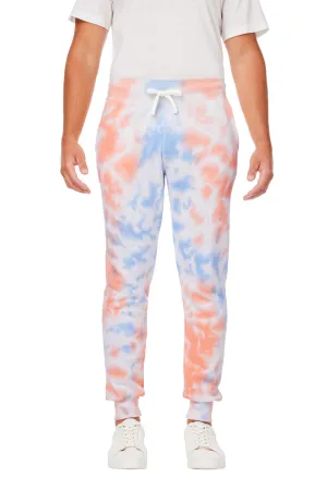 J America Pantalon de jogging en polaire tie-dye pour homme avec poches - Coucher de soleil