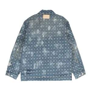 VESTES EN DENIM INDIGO MONOGRAMME JACQUARD