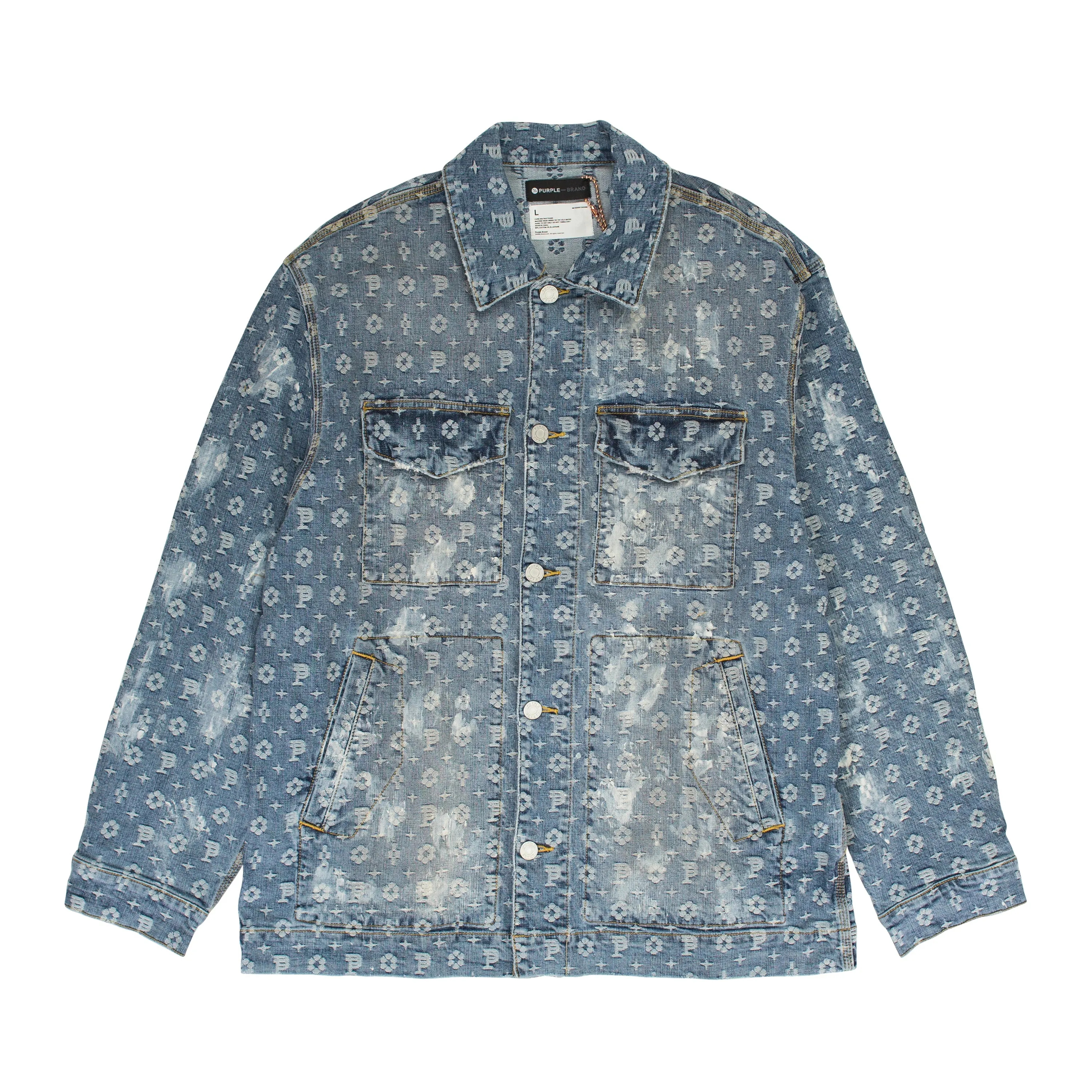 VESTES EN DENIM INDIGO MONOGRAMME JACQUARD
