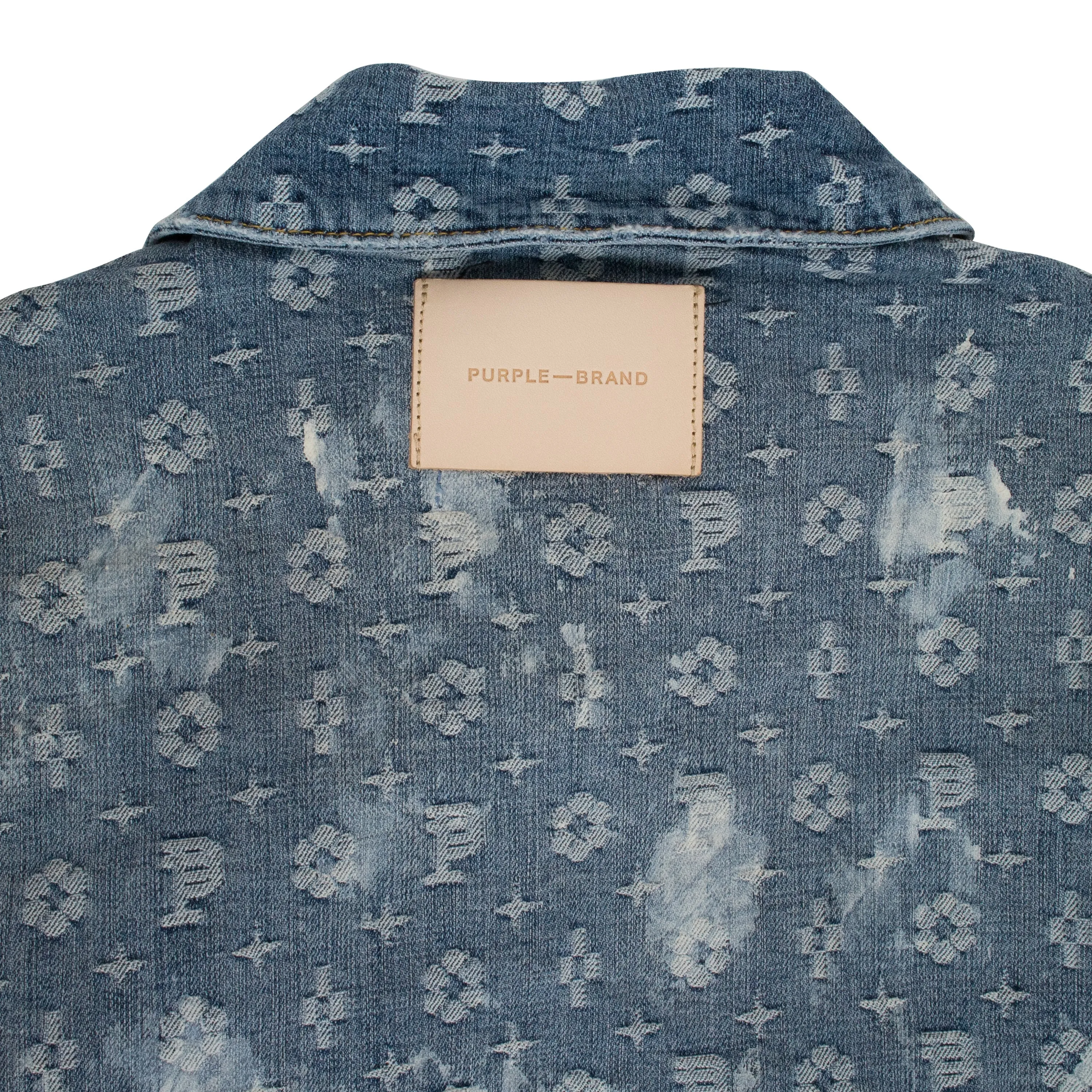 VESTES EN DENIM INDIGO MONOGRAMME JACQUARD