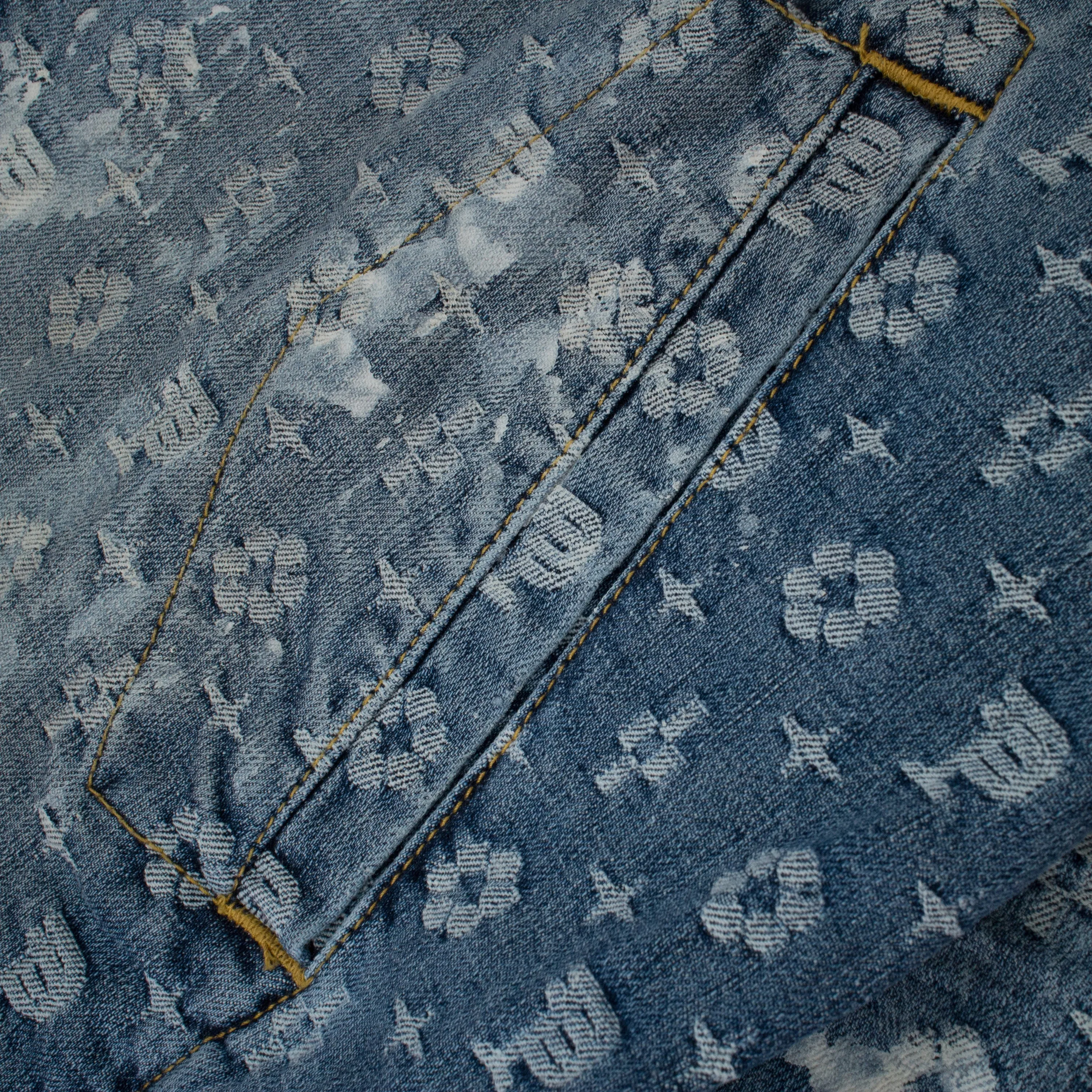 VESTES EN DENIM INDIGO MONOGRAMME JACQUARD