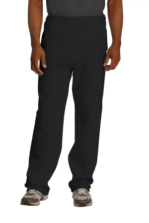 Pantalon de survêtement Jerzees pour hommes en polaire NuBlend résistante aux boulochages, bas ouvert avec poches - Noir