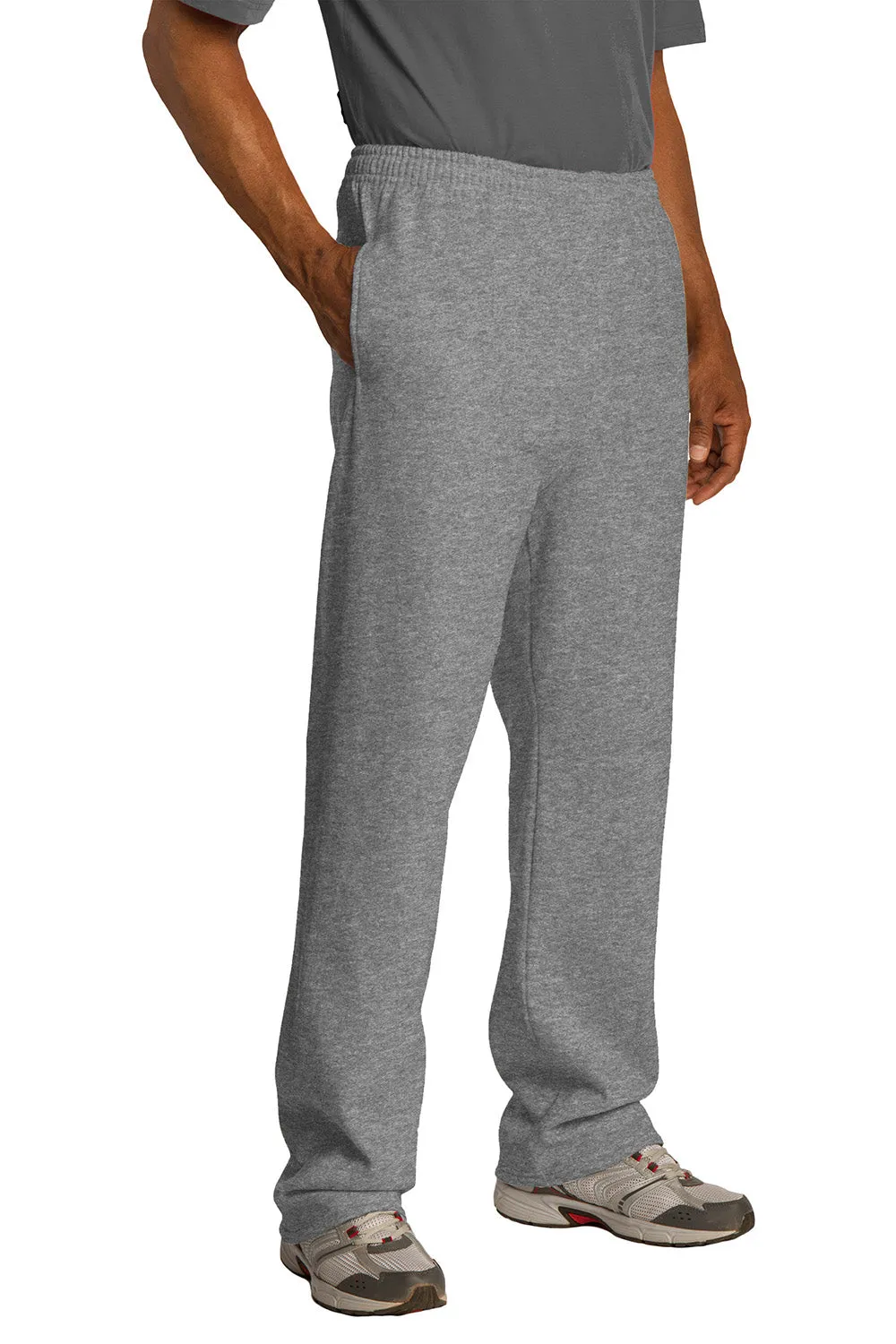 Pantalon de survêtement résistant aux boules de pilules Jerzees pour hommes avec poches et bas ouvert - Gris Oxford