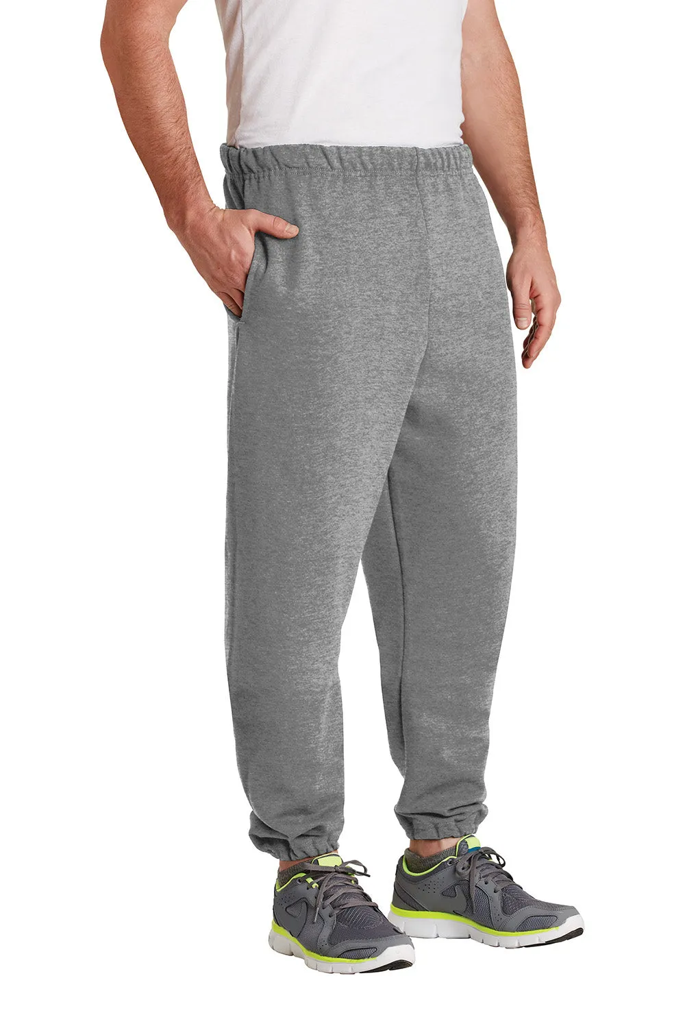 Pantalon de survêtement pour hommes Jerzees Super Sweats NuBlend résistant aux boulettes avec poches - Gris Oxford