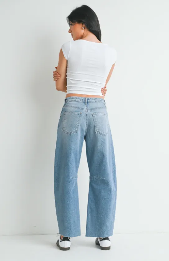 Juste Denim Noir Le Jean Bariolé à Coutures