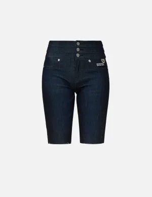Bermuda en Denim Brodé Kamon