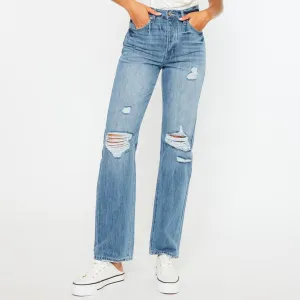 Jeans Femme KanCan Taille Moyenne/Haut Effet Usé Années 90