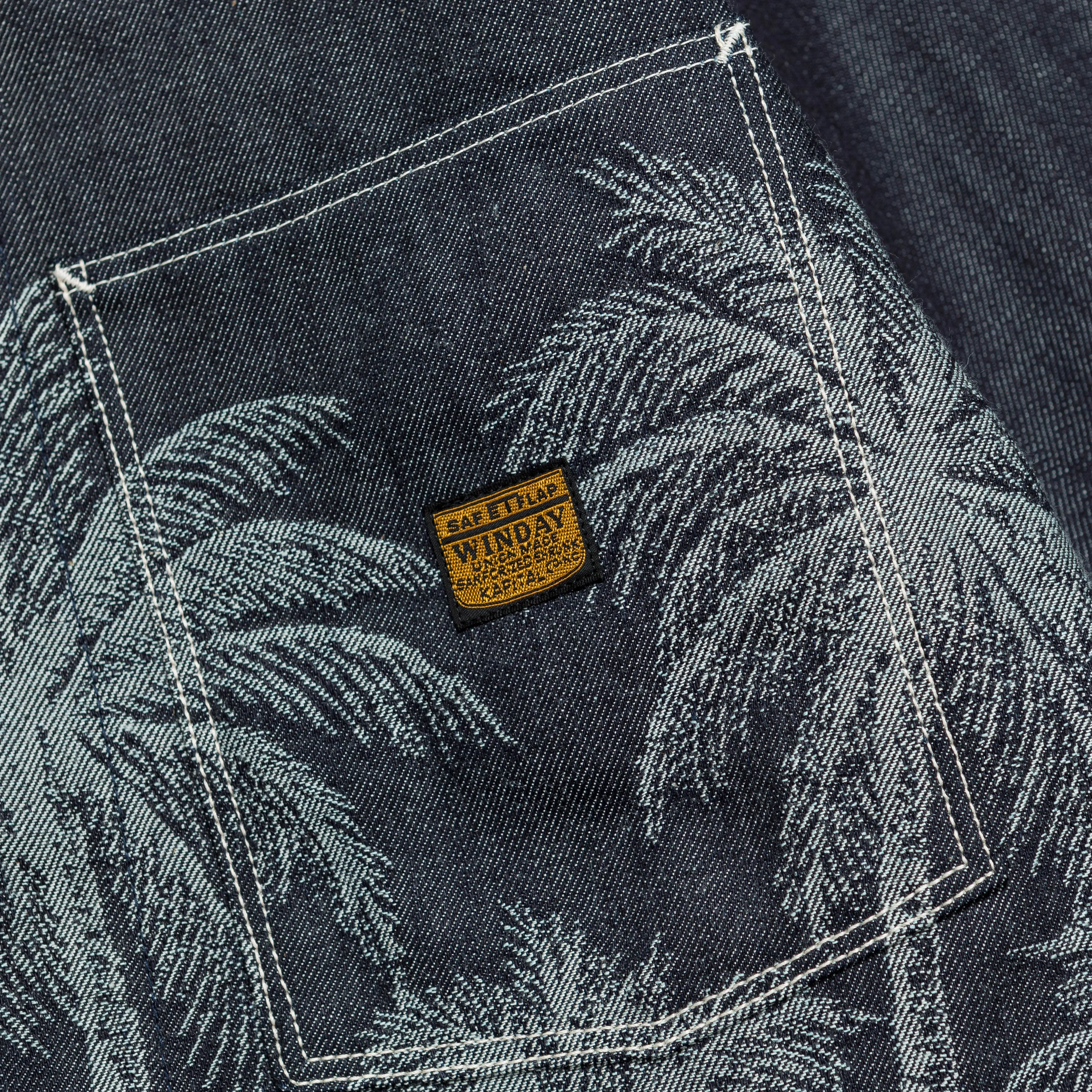 Kapital Clothing Combinaison en Denim Jacquard PALM TREE 12oz CACTUS - Indigo