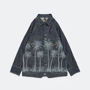 Kapital Clothing Combinaison en Denim Jacquard PALM TREE 12oz CACTUS - Indigo