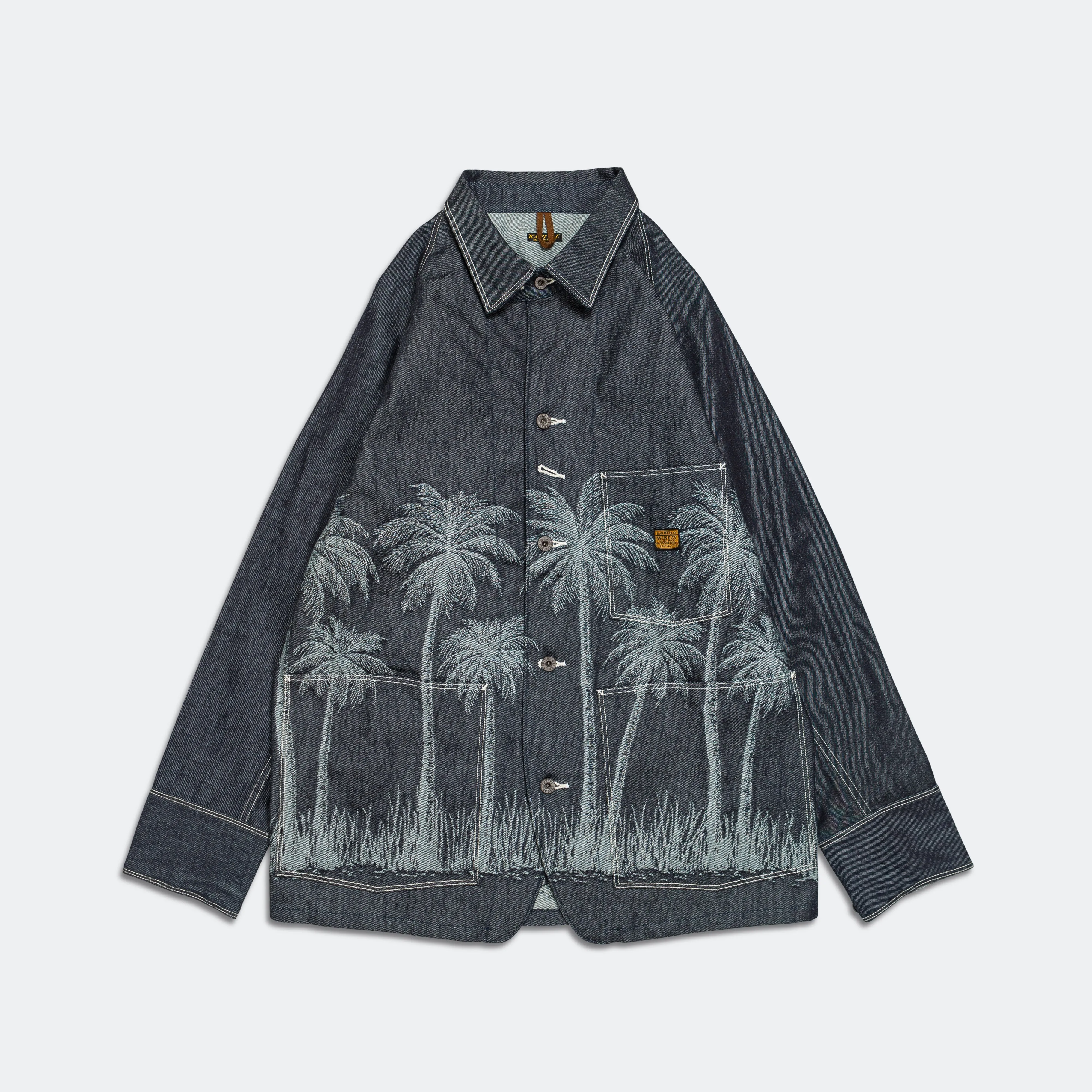 Kapital Clothing Combinaison en Denim Jacquard PALM TREE 12oz CACTUS - Indigo