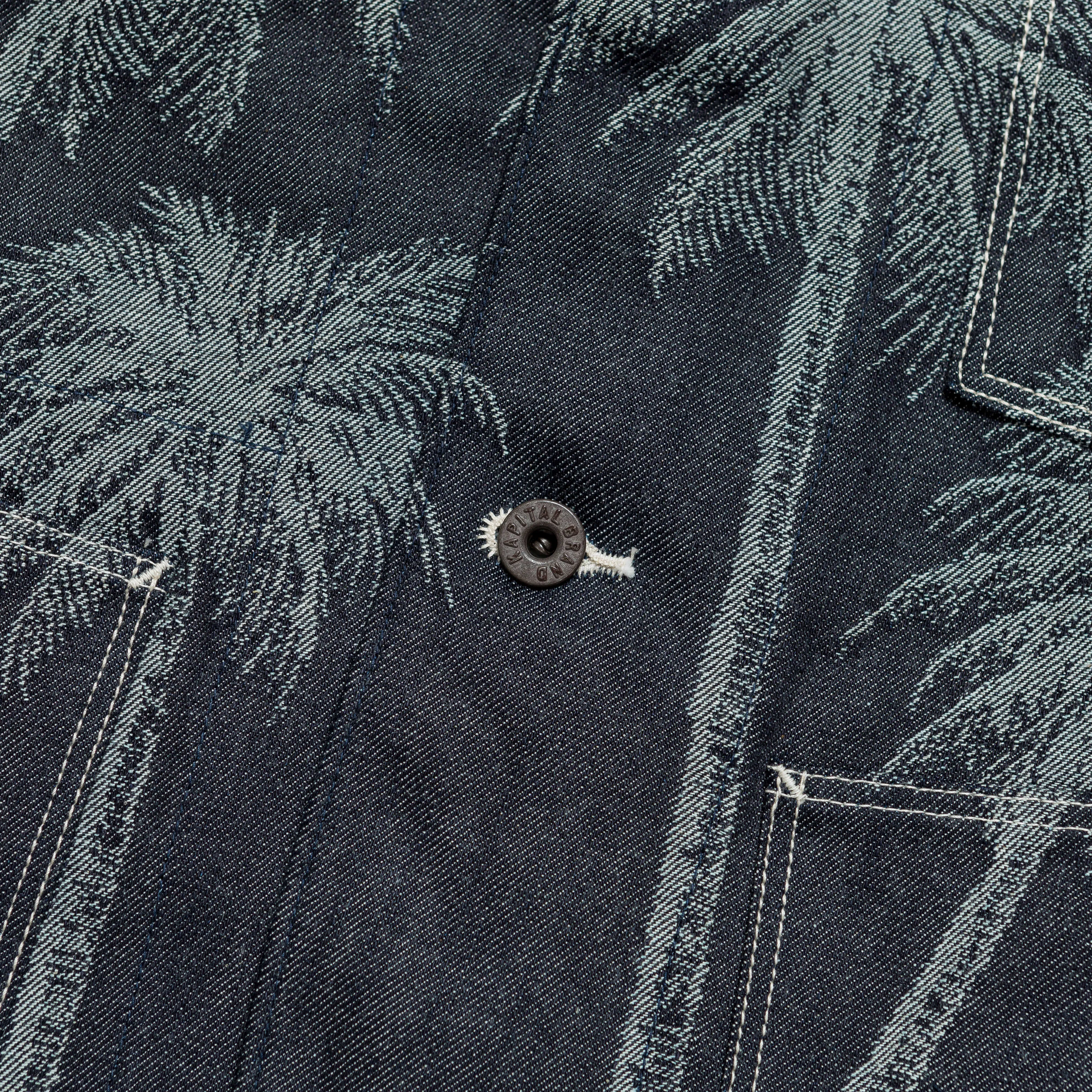 Kapital Clothing Combinaison en Denim Jacquard PALM TREE 12oz CACTUS - Indigo