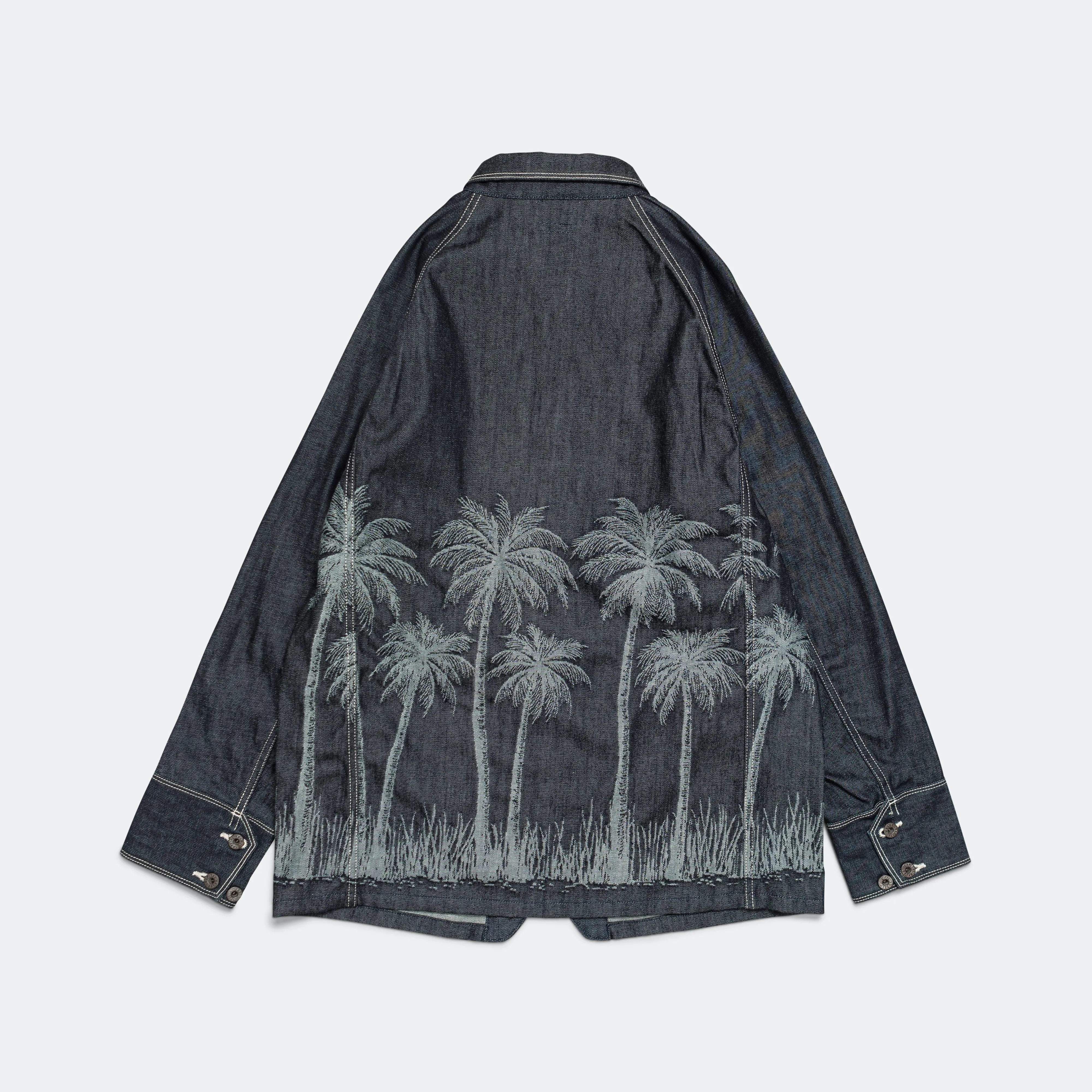 Kapital Clothing Combinaison en Denim Jacquard PALM TREE 12oz CACTUS - Indigo