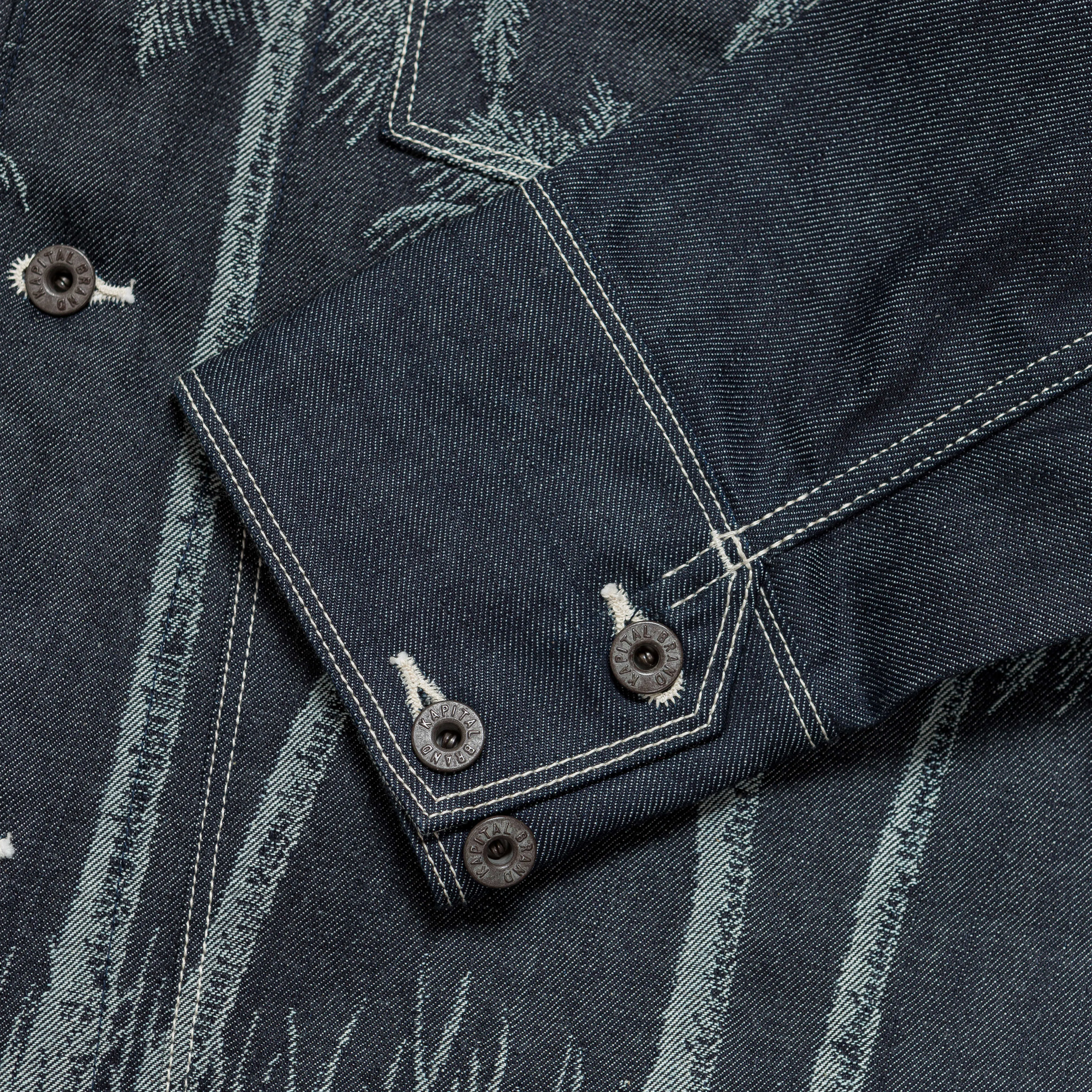 Kapital Clothing Combinaison en Denim Jacquard PALM TREE 12oz CACTUS - Indigo