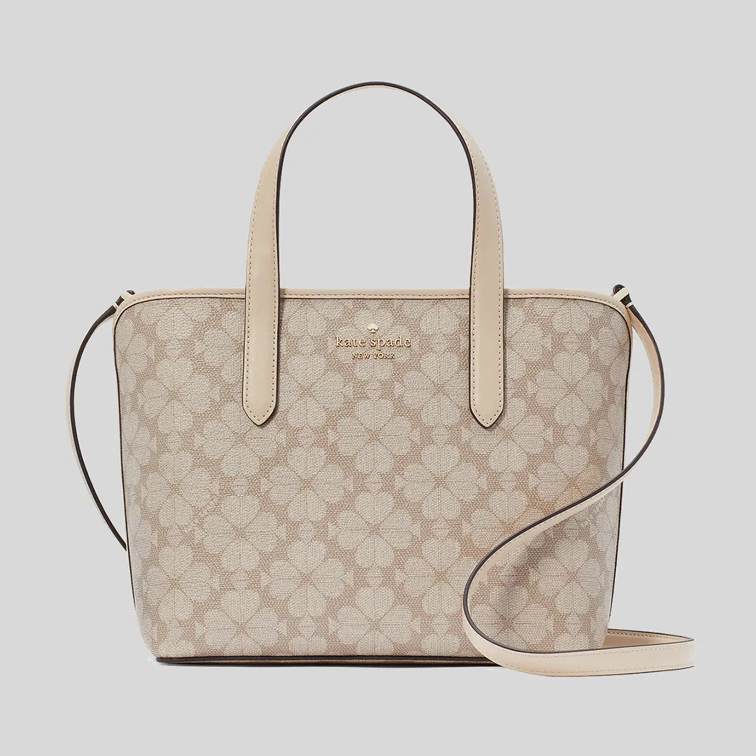 Sac Kate Spade KATE SPADE Signature Mini Cabas Fleur Spade Beige Foncé Multi KH425