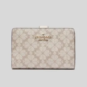 Portefeuille compact pliant moyen en PVC fleuri KATE SPADE Bags KATE SPADE Spade, multi beige foncé KG488
