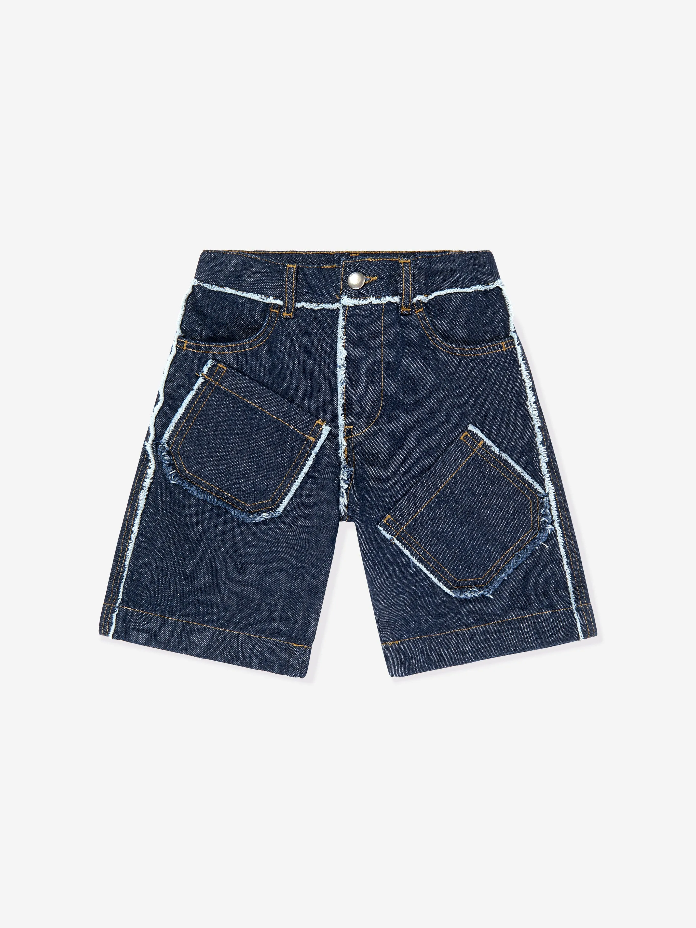 Short en jean pour enfants avec poches en bleu
