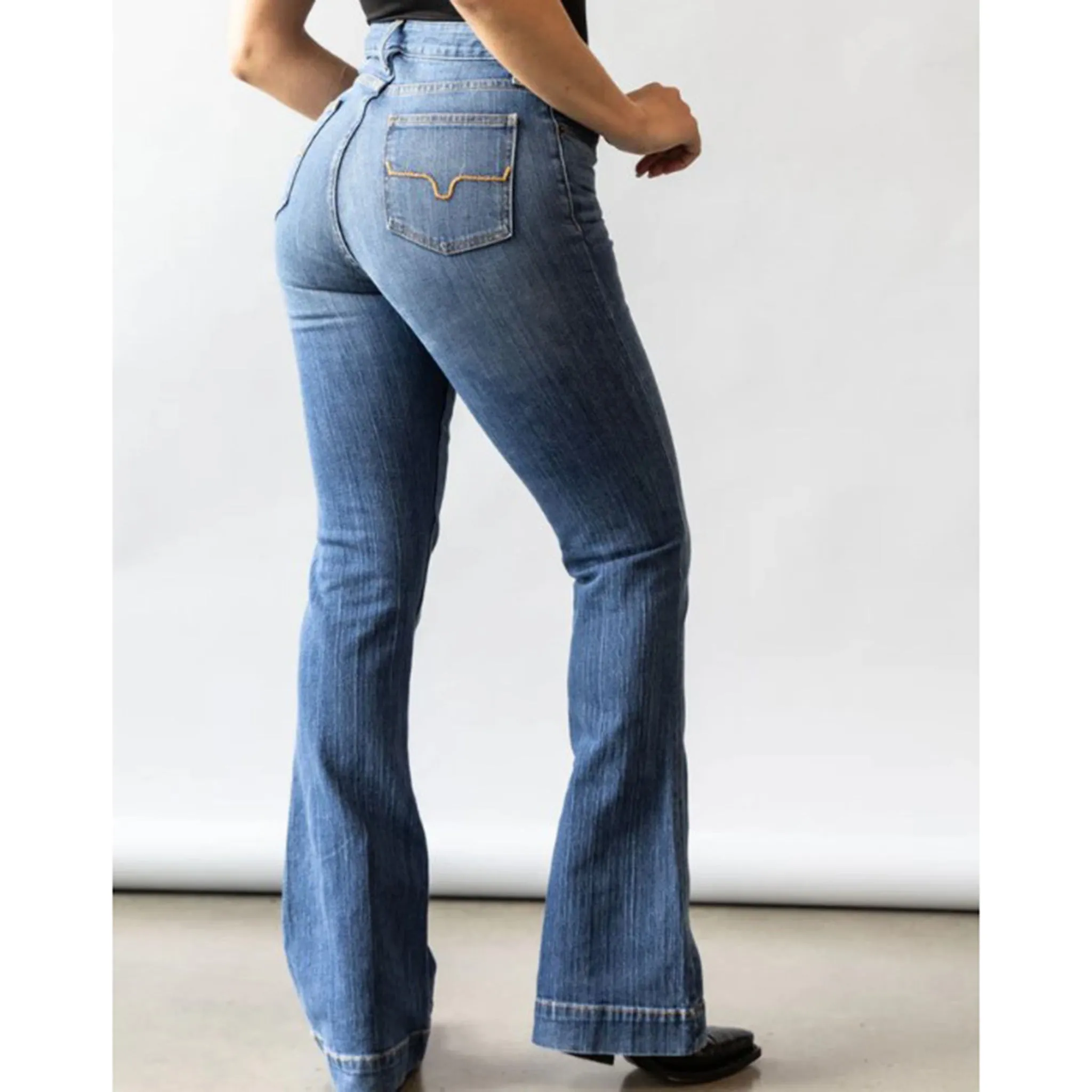 Kimes Ranch Femme Jennifer Jeans Taille Haute Délavage Moyen