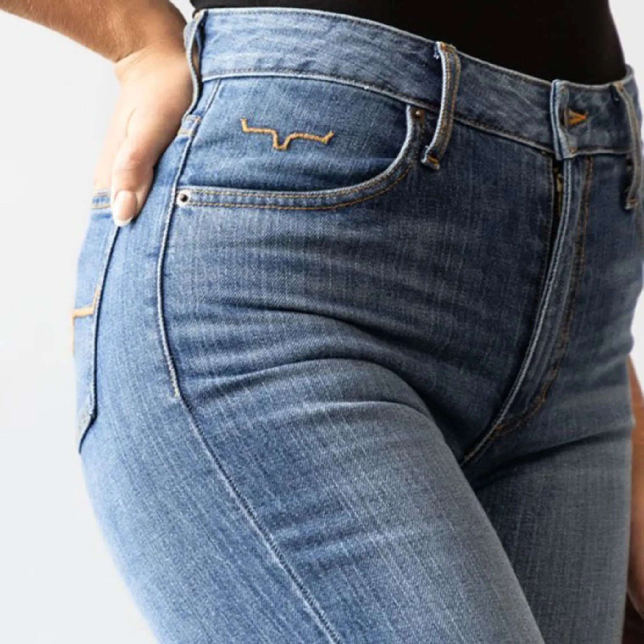 Kimes Ranch Femme Jennifer Jeans Taille Haute Délavage Moyen