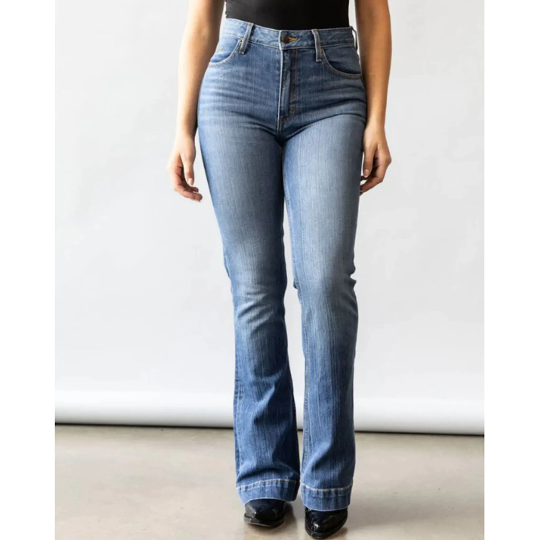 Kimes Ranch Femme Jennifer Jeans Taille Haute Délavage Moyen
