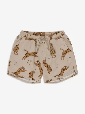 Konges Sløjd Shorts de Bain Garçon Asnou Tigre en Beige