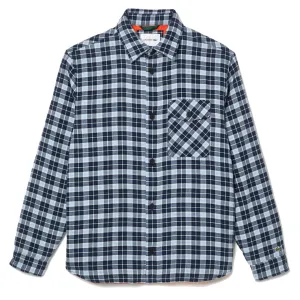 Surchemise Lacoste à carreaux avec doudoune intérieure Bleu marine / Blanc