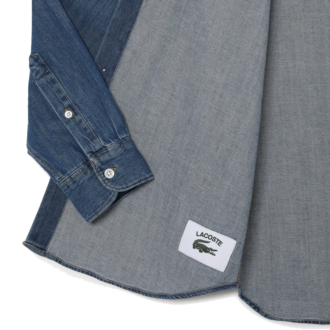 Chemise en denim léger Lacoste Regular Fit Bleue