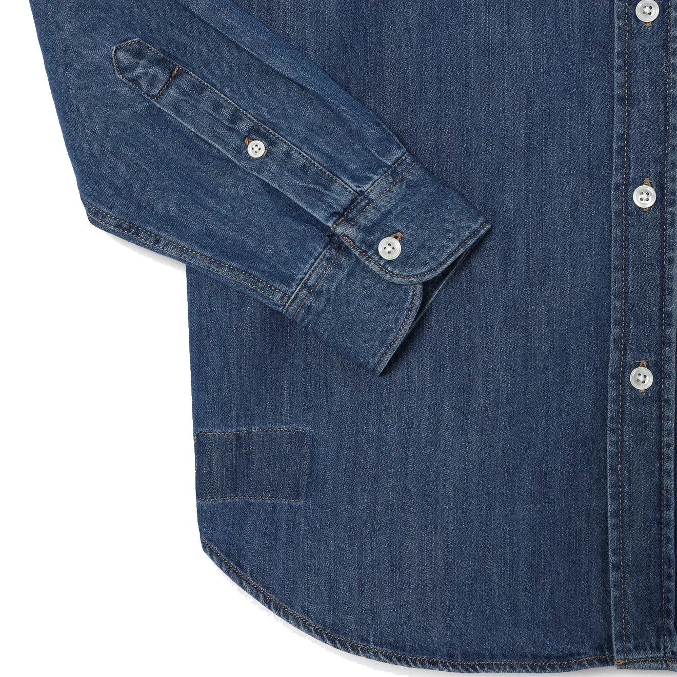 Chemise en denim léger Lacoste Regular Fit Bleue