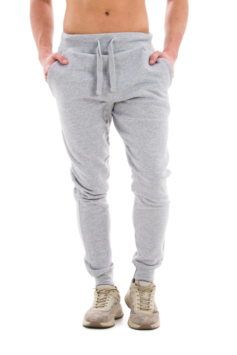 Pantalon de jogging premium pour hommes Lane Seven avec poches - Gris chiné