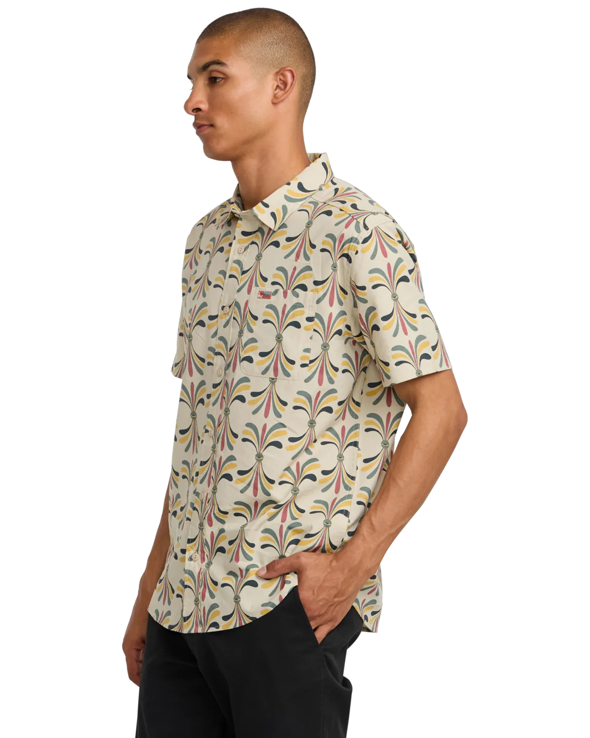 Chemise florale Lauryn Alvarez en kaki clair