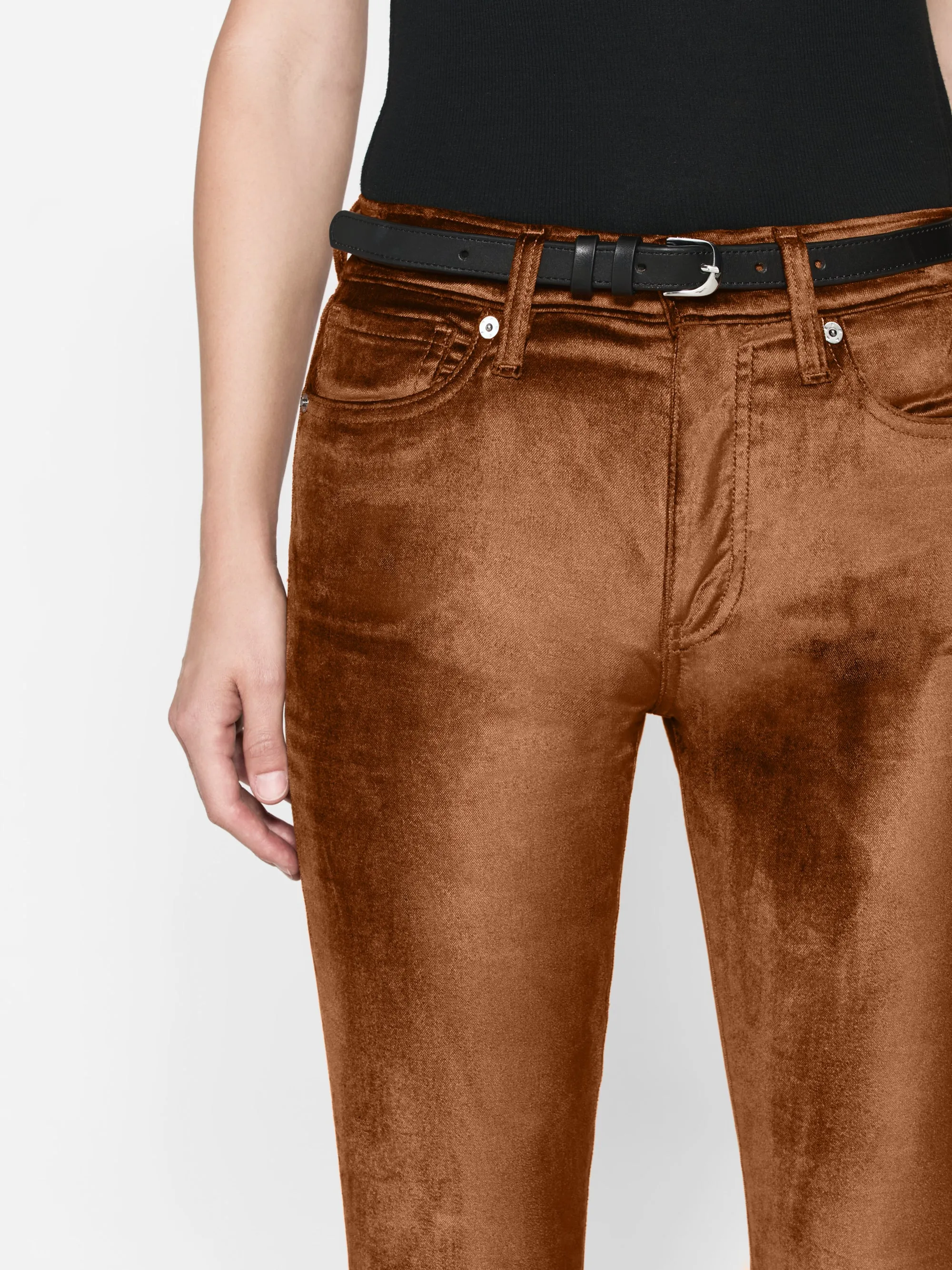 Le High Flare Velvet -- Velours Bronze