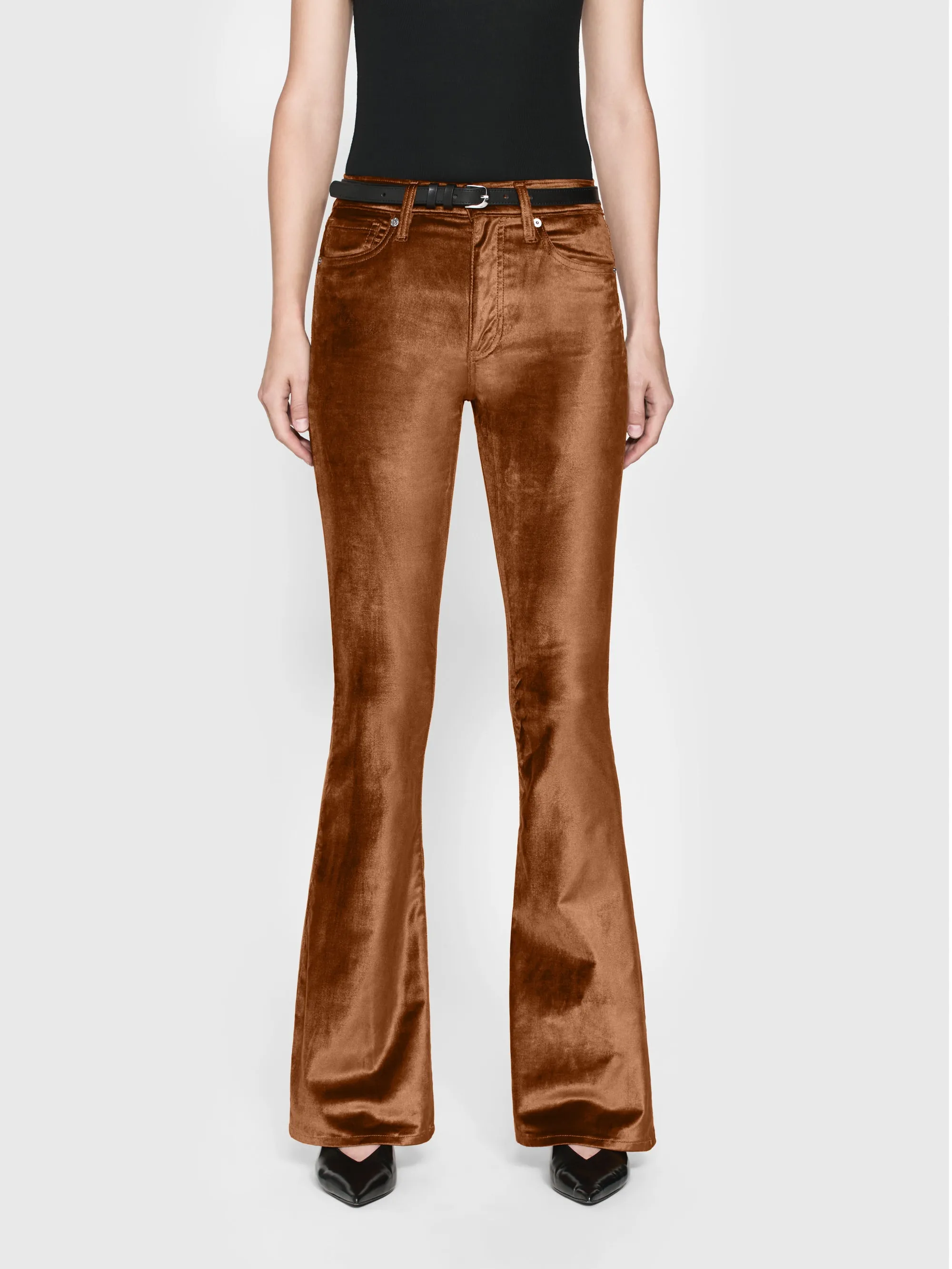 Le High Flare Velvet -- Velours Bronze