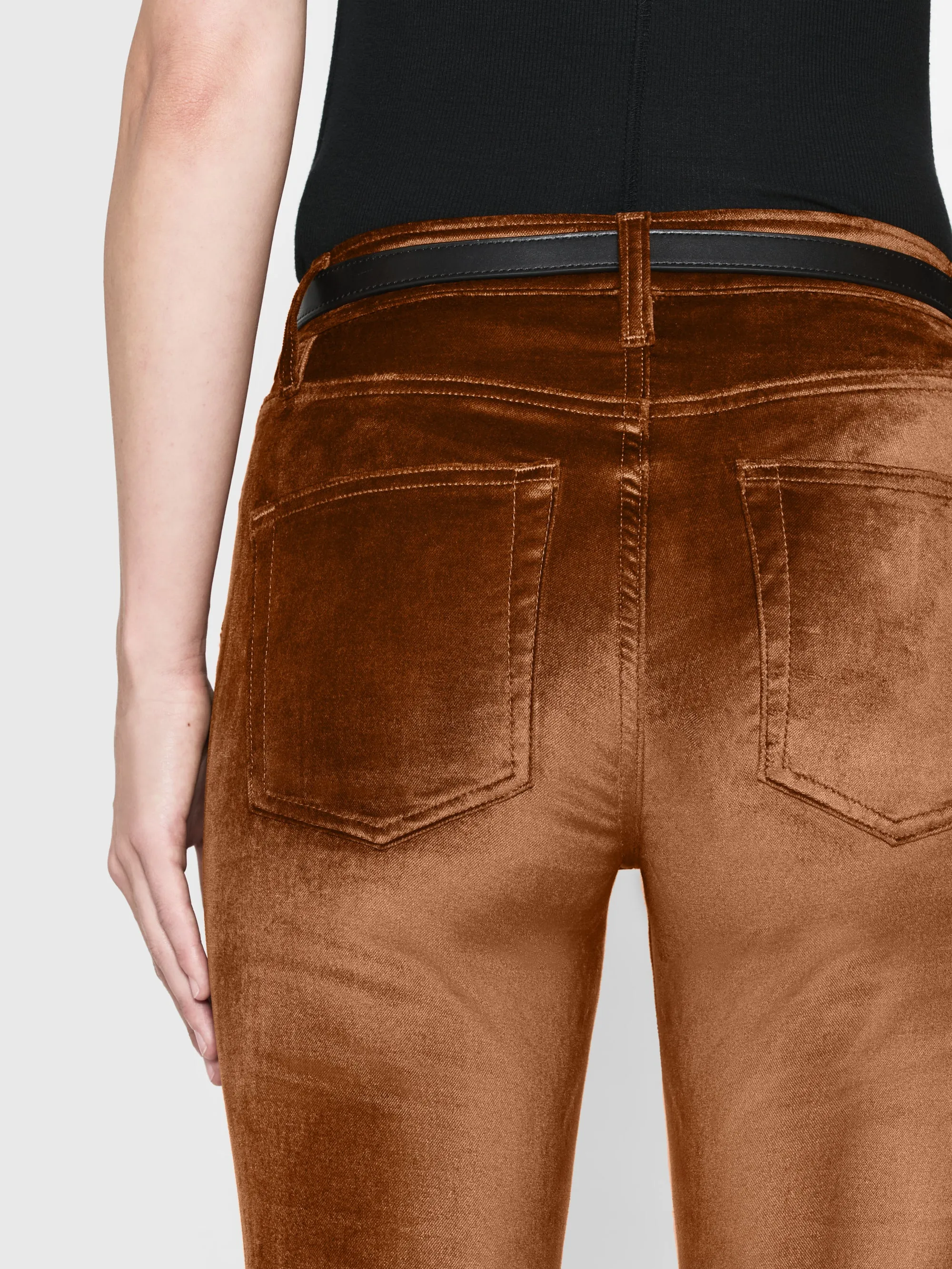 Le High Flare Velvet -- Velours Bronze