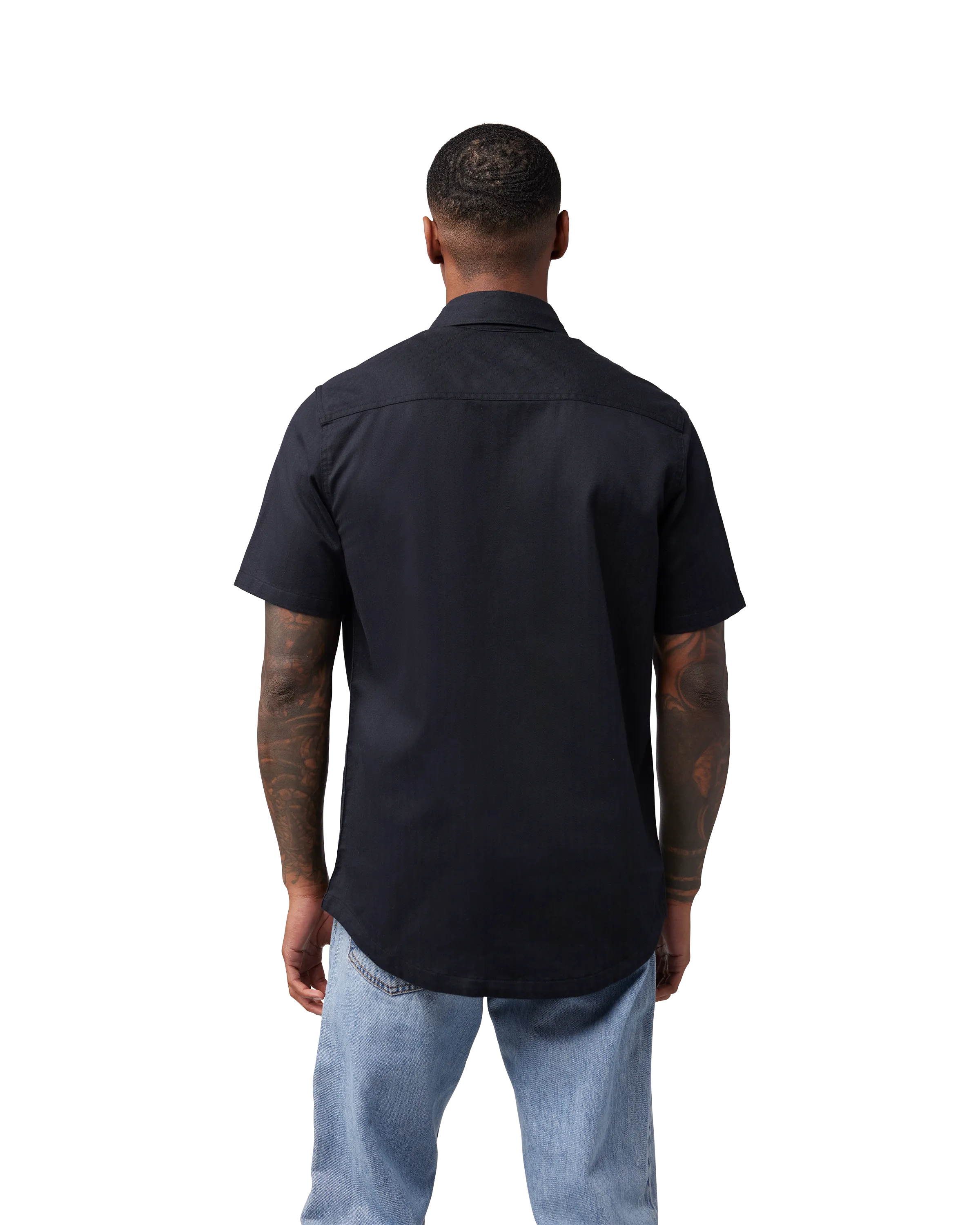 Chemise tissée Level Up en noir