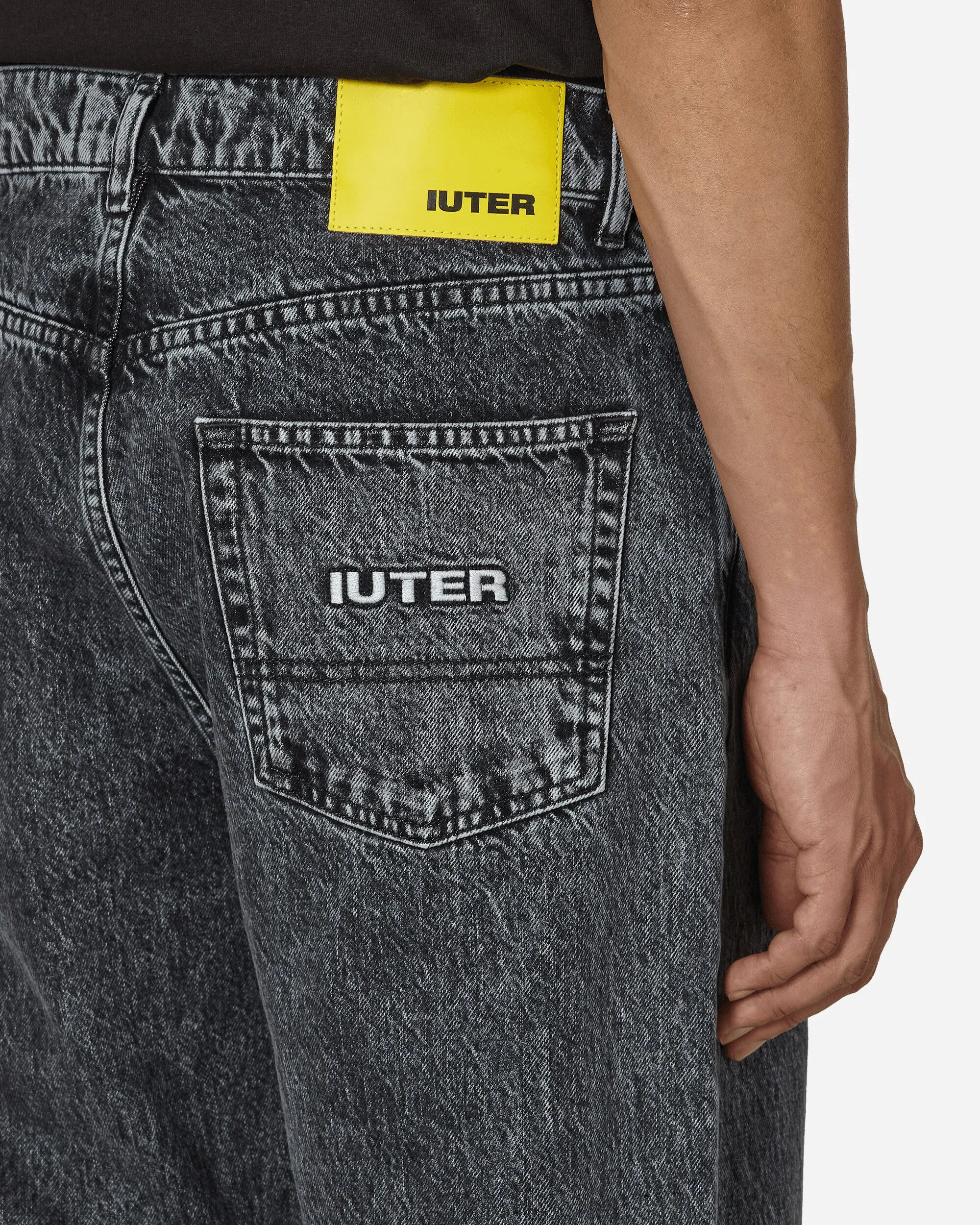 Pantalon en Denim Large Gris