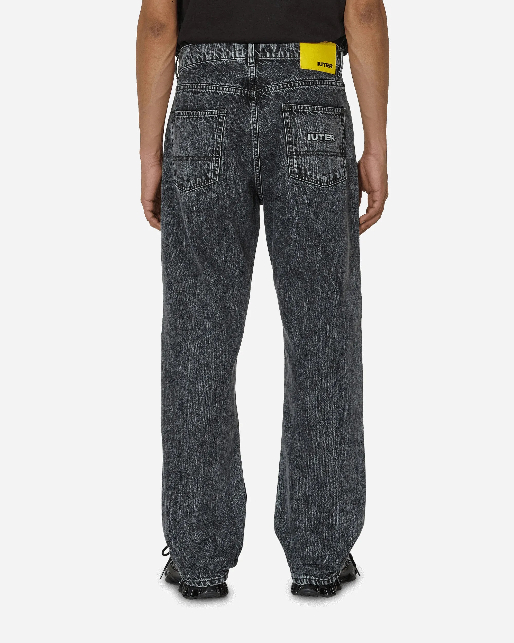 Pantalon en Denim Large Gris