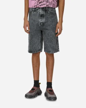 Short en jean délavé gris