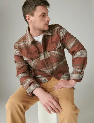 Veste trucker jacquard Lucky Brand marron multicolore Lucky Brand