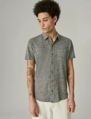 Chemise à boutons en lin Lucky Brand gris chiné Lucky Brand