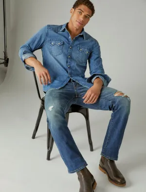 Lucky Brand Chemise Western en Denim à Motif Scie Haywood Lucky Brand