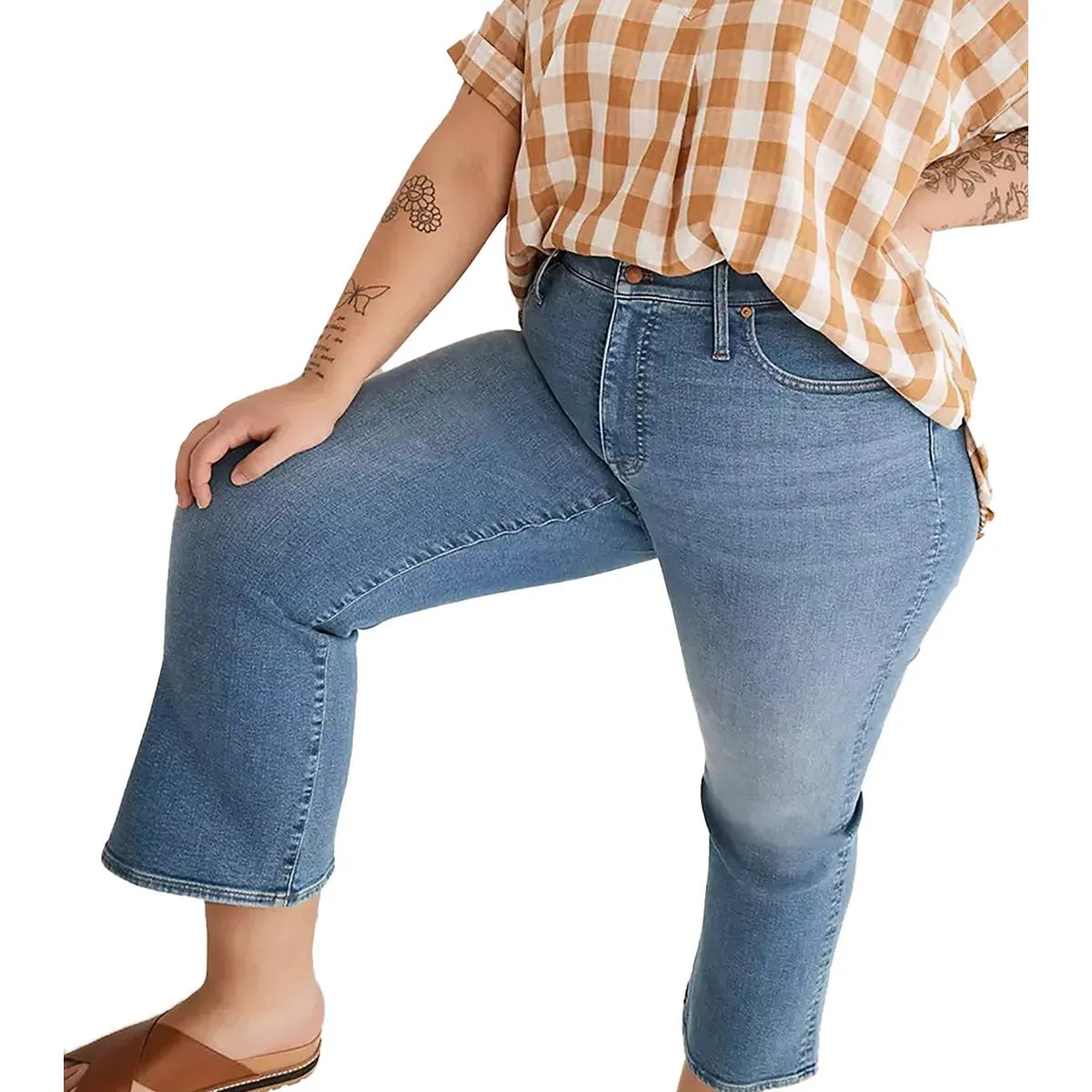 Madewell Femmes Plus Jean Bootcut Court en Tencel