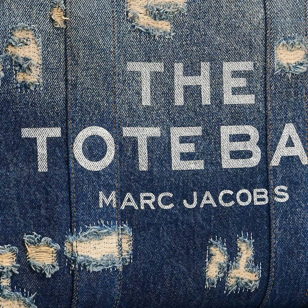 Marc Jacobs Sacs MARC JACOBS Le Sac Tote Denim Moyen Rip And Repair Punk Indigo 2F4HTT002H05