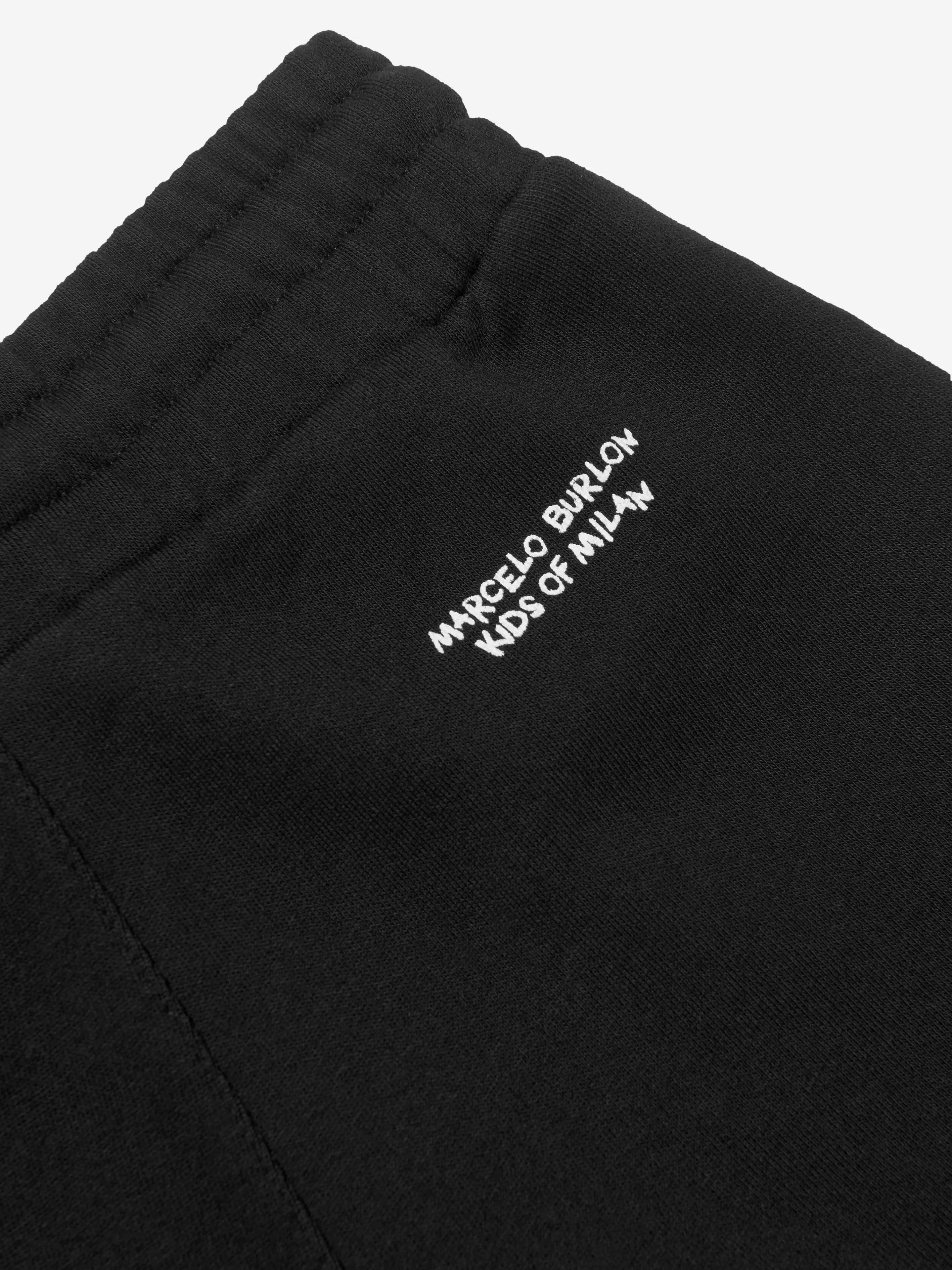 Marcelo Burlon Shorts de survêtement en coton avec impression logo pour garçons