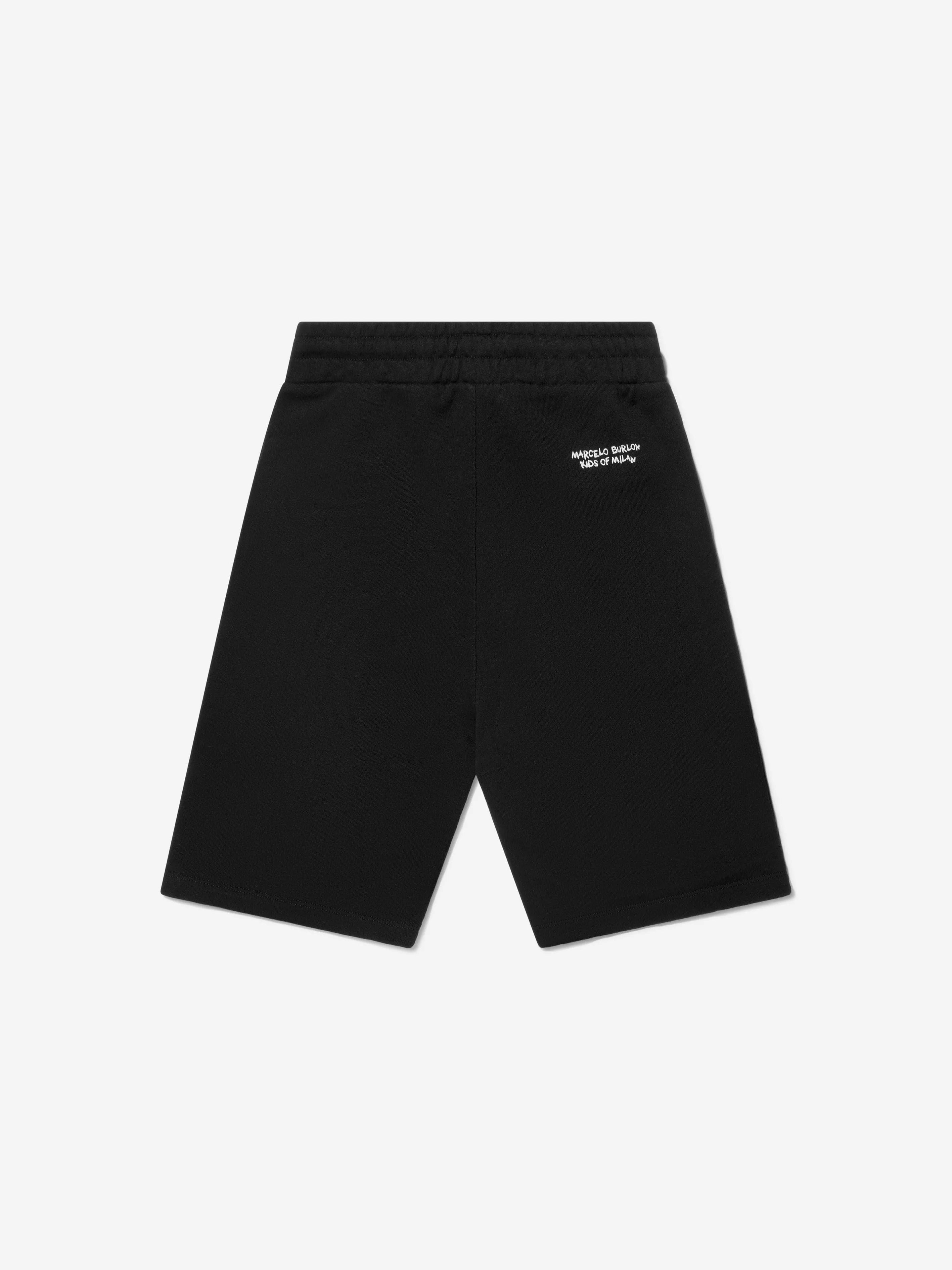 Marcelo Burlon Shorts de survêtement en coton avec impression logo pour garçons