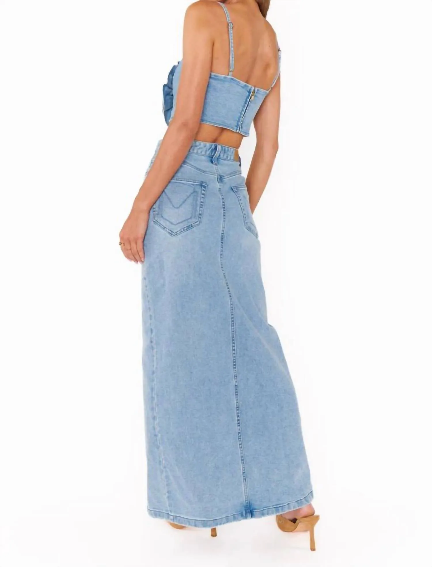 Mcentire Jupe Longue En Bleu Pierre