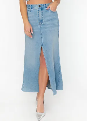 Mcentire Jupe Longue En Bleu Pierre