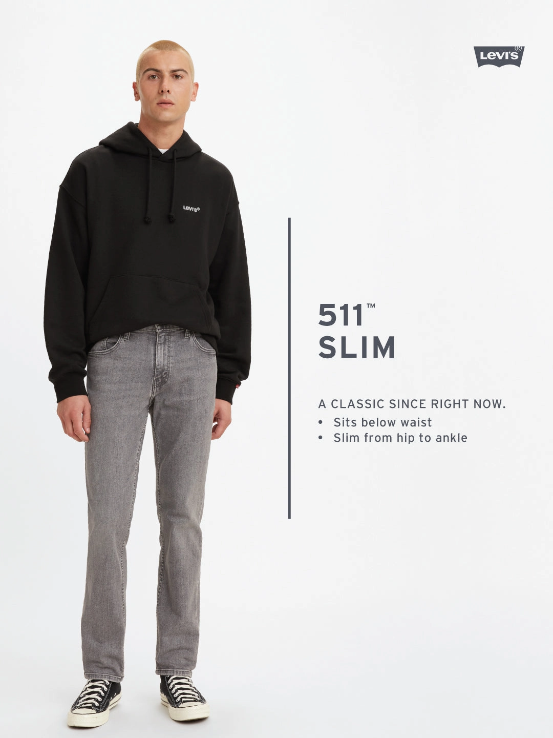 Jeans 511 Bleu Slim Fit à Taille Moyenne pour Homme
