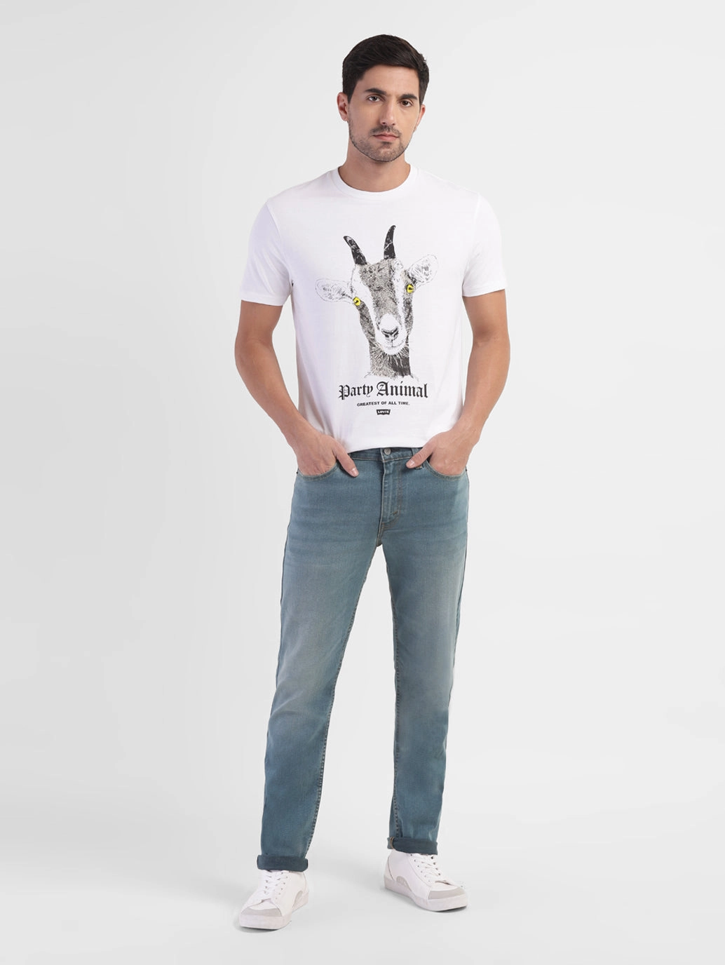 Jeans 511 Bleu Slim Fit à Taille Moyenne pour Homme