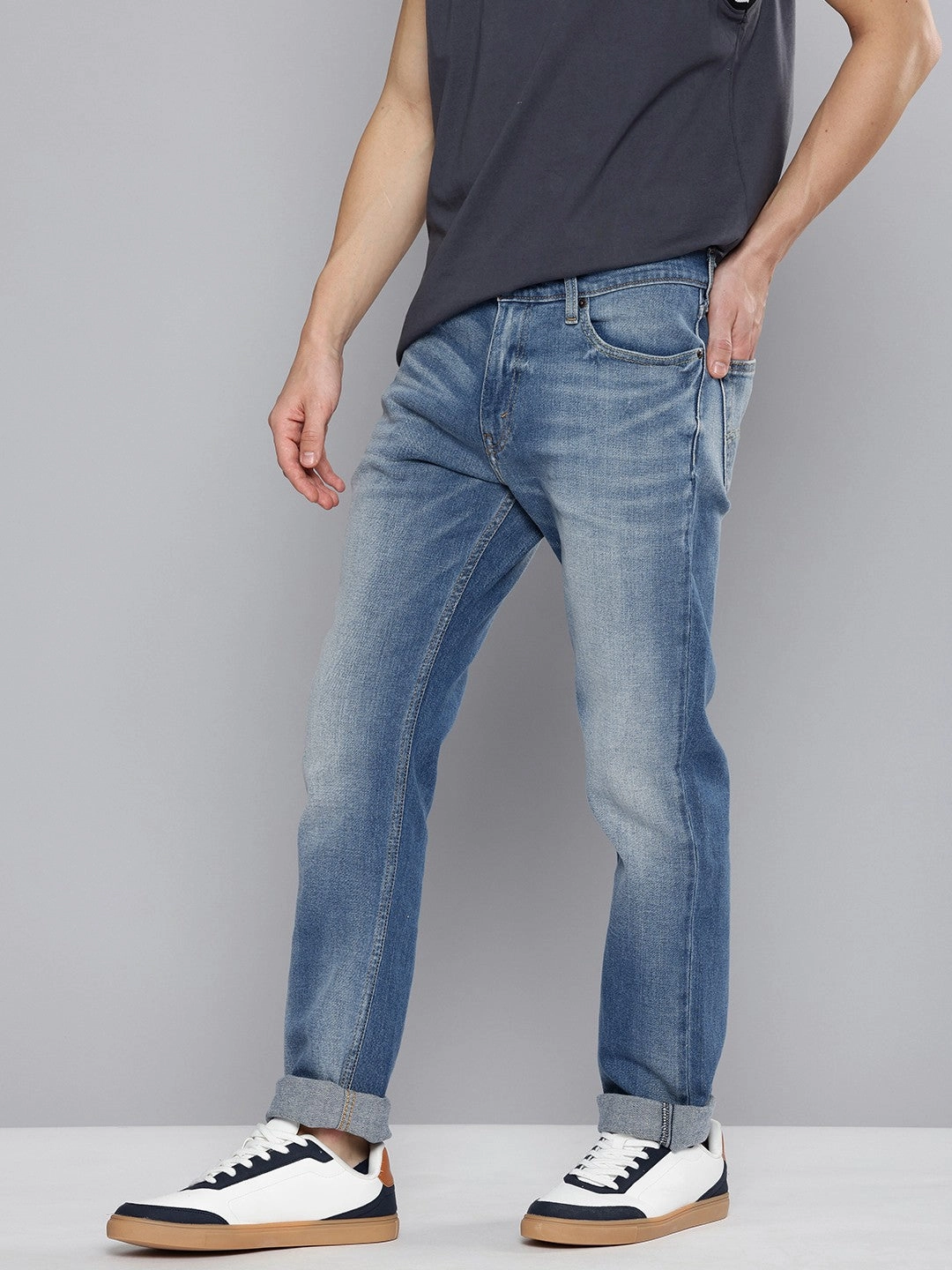 Jeans 511 Homme Bleu Clair Slim Fit Taille Moyenne