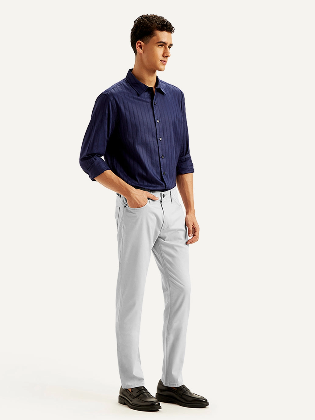 Jeans 511 Homme Gris Clair Slim Fit Taille Moyenne